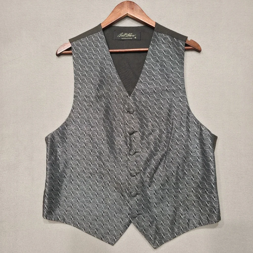 Bill Blass‎ Signature Gray Tuxedo Vest Size Medium